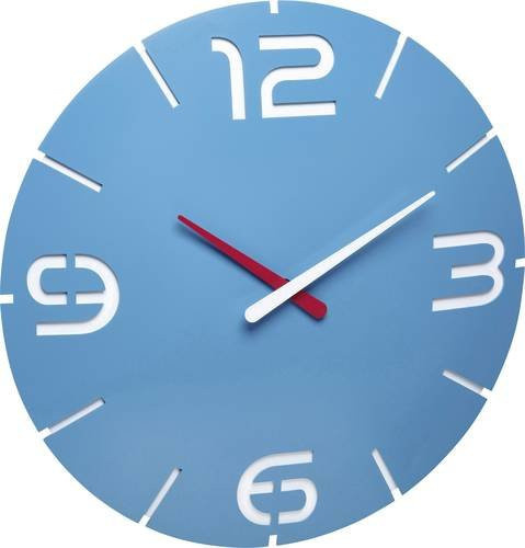 TFA Dostmann Funk Wanduhr Himmelblau, Durchmesser: 35 cm, Tiefe: 3,5 cm - Bild 1