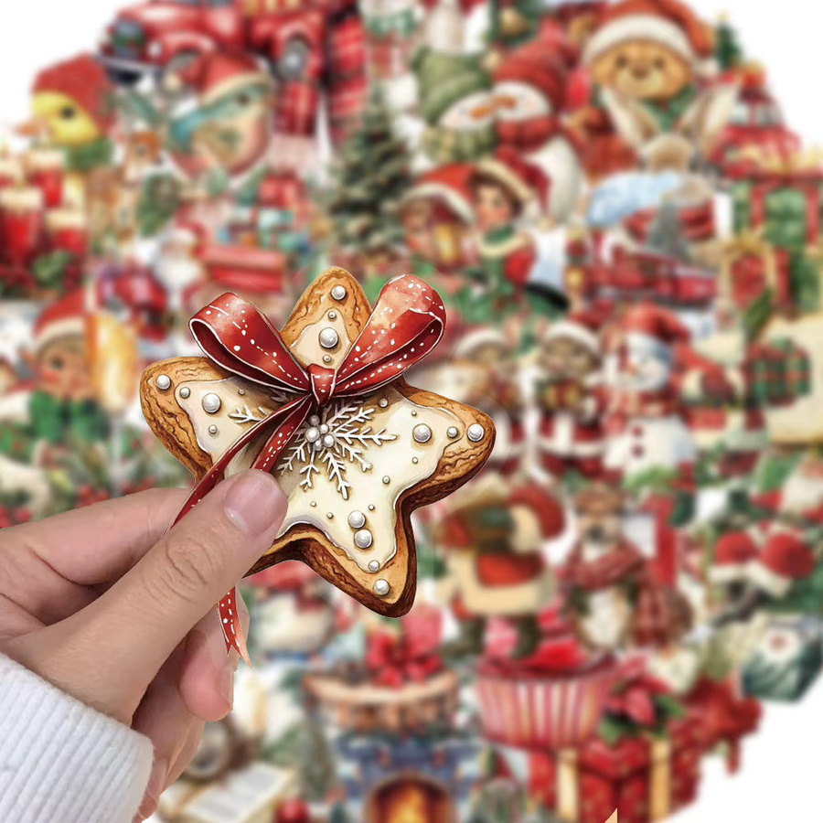 Charile Vintage Weihnachten Santa Claus Aufkleber, transparent, multicolor, 10-teiliges Set - Bild 3