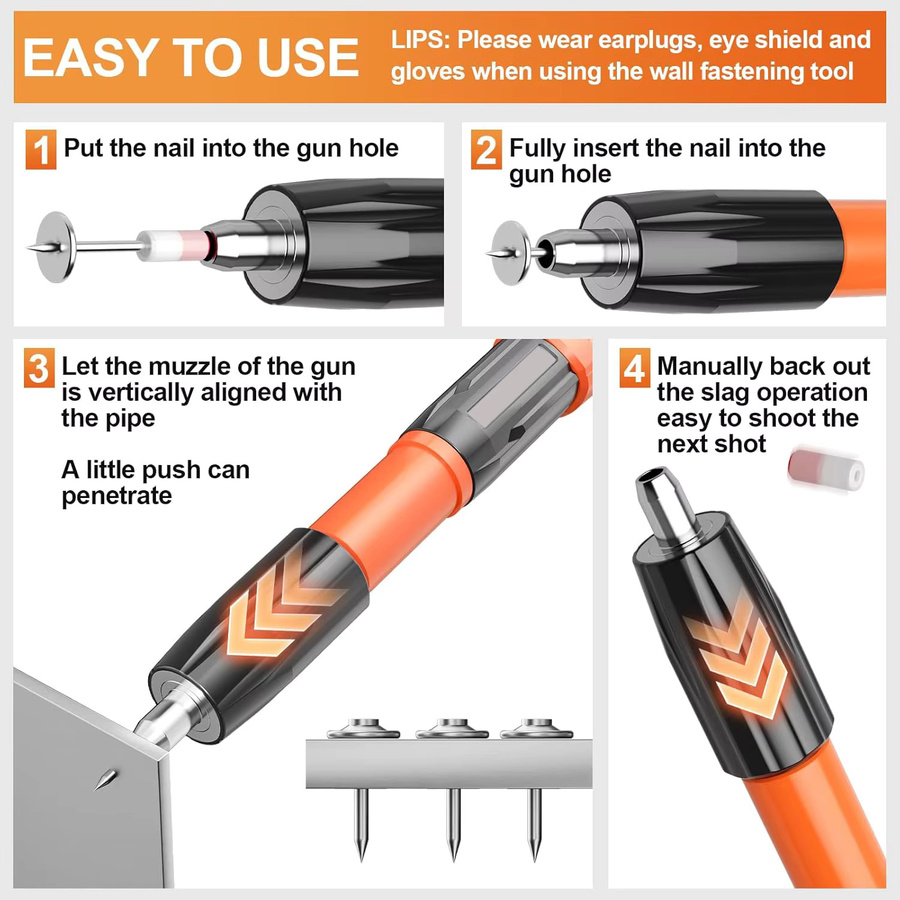 Betuyoo Manuelle Betonnagelpistole mit 5 einstellbaren Leistungsstufen und ergonomischem Griff - Bild 3