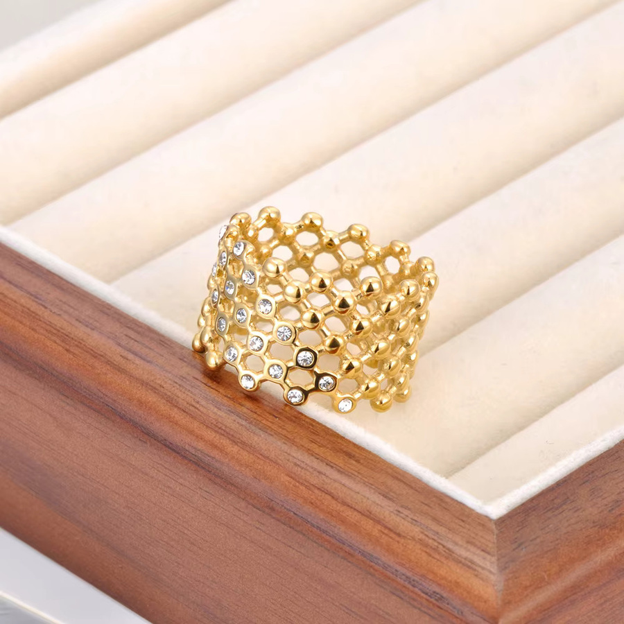 Lokaer Ring, Edelstahl, 18K vergoldet, Zirkonia, Kristall, Damen - Bild 2