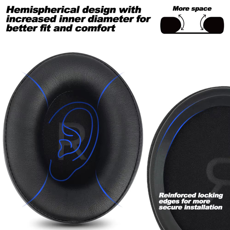Ersatz-Ohrpolster für Soundpeats Space Pro Over-Ear Kopfhörer aus Memory-Schaum und Stoff in Schwarz - Bild 3