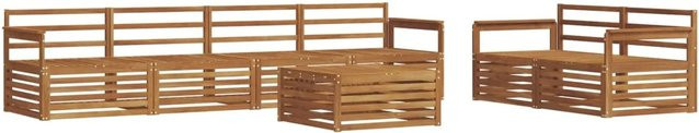 vidaXL Outdoor-Sofagarnitur 7-teilig aus Akazienholz in Braun - Bild 1