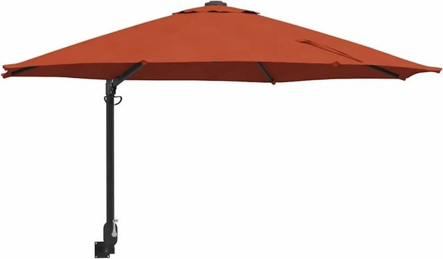 vidaXL Garten-Sonnenschirm mit Standfuß in Rot, Schwarz und Orange, B/T/H: 248 x 248 x 148 cm - Bild 1