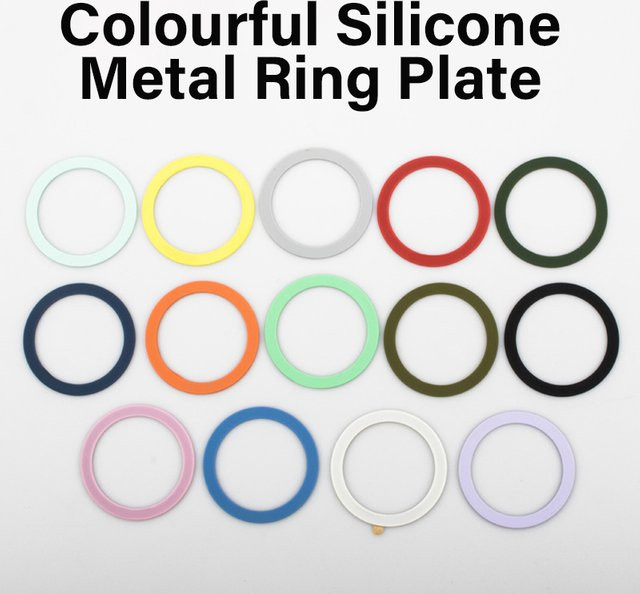 WSSHE Magnetische Metall-Aufkleber für MagSafe und magnetische Halterungen, Weiß, Set aus 1 oder 3 Stück für iPhone und Xiaomi - Bild 1