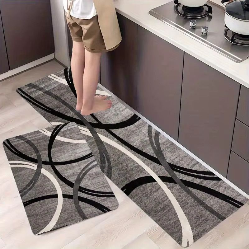 VIKAMA Minimalistischer geometrischer Teppich, rutschfest und wasserabsorbierend für Wohnzimmer, Küche oder Balkon - Bild 3