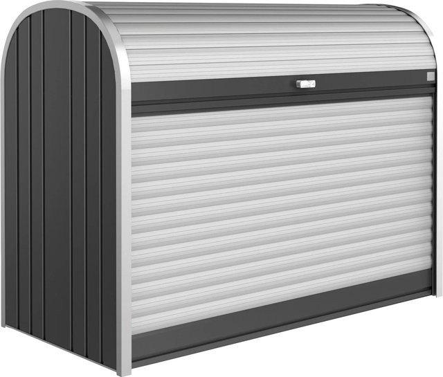 Biohort StoreMax Gartenbox Mülltonnen- und Geräteschrank Dunkelgrau-Metallic B: 163 cm, H: 120 cm, T: 78 cm - Bild 1