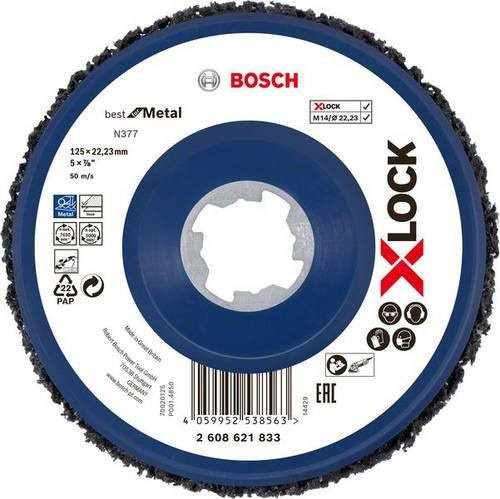 Bosch Reinigungsscheibe X-Lock für Metall in Schwarz und Blau, Durchmesser: 125 mm - Bild 1