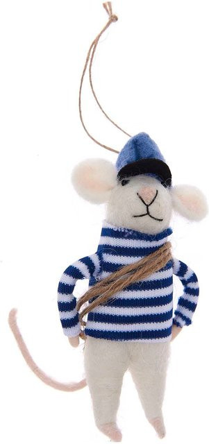 Rico Design Filzhänger Maus Seemann in Blau und Weiß, Höhe: 12,5 cm - Bild 1