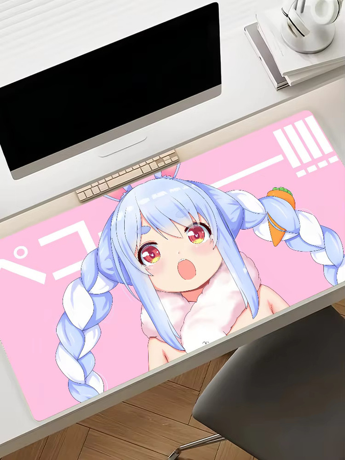 V-Usada Pekora Mauspad aus Gummi, rutschfeste Schreibtischunterlage für Gamer und Computer-Nutzer - Bild 6