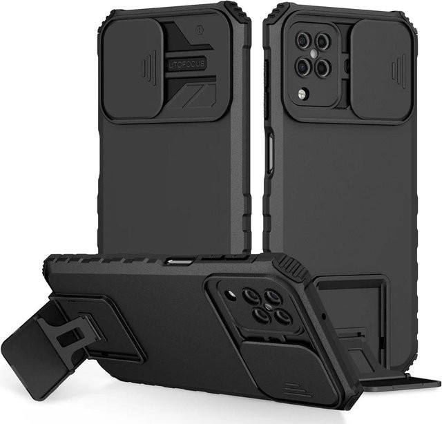 Stoßfeste Handyhülle für Samsung Galaxy A12 A22 4G A22s A42 5G M32 M12 mit Kamera-Schutz und Live-Ständer in verschiedenen Farben - Bild 1