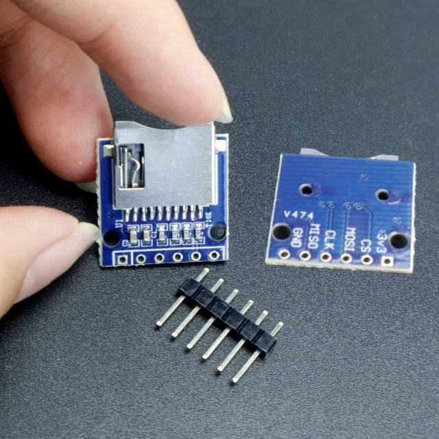 2 Stück Micro SD Speichererweiterungsplatine 3,3 V Mini TF-Karte Speicherschutzmodul mit Pins in Blau für Arduino - Bild 1