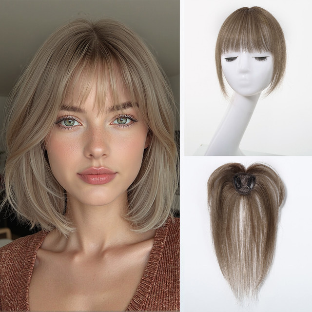 HAIRCUBE Echthaar-Topper, braun Ombre, 3D-Wispy-Pony, Damen - Bild 1