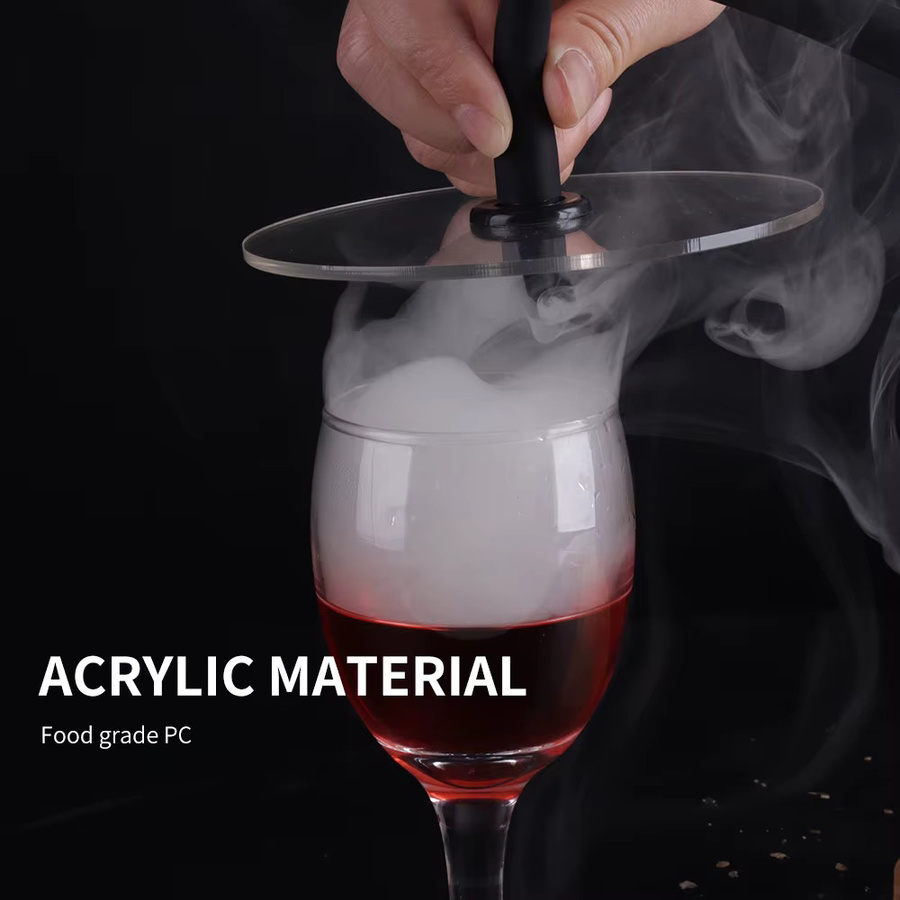BORUIT Rauchhaube aus Acryl transparent für Molekulare Küche, runde Abdeckung für Räucherpistole und Lebensmittel, Durchmesser: 12,0 cm - Bild 2