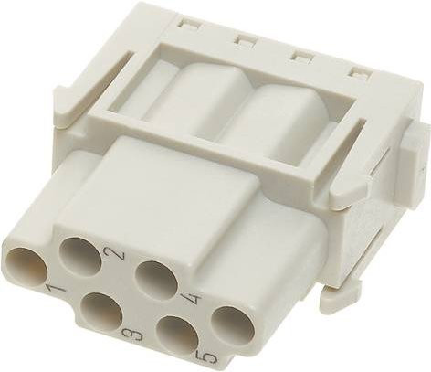 HARTING Einzelmodul 09140063101XL aus Kunststoff in Weiß mit 6 Crimpen - Bild 1
