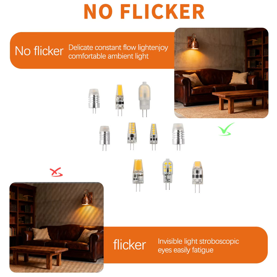 5er Set Gatetop G4 LED Lampen für Kristall-Kronleuchter, Warmweiß, DC 12V, flimmerfrei - Bild 3