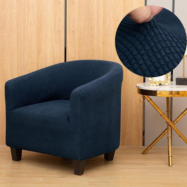 S-EMIGA Jacquard Stuhlbezug für Sessel und Clubstühle, Blau - Bild 1
