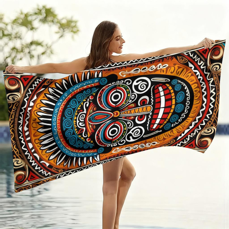 Ka Chen Muda Strandtuch Seltsame Avatare Vintage Design, Weiß/Mehrfarbig, B: 40 cm, H: 60 cm - Bild 3