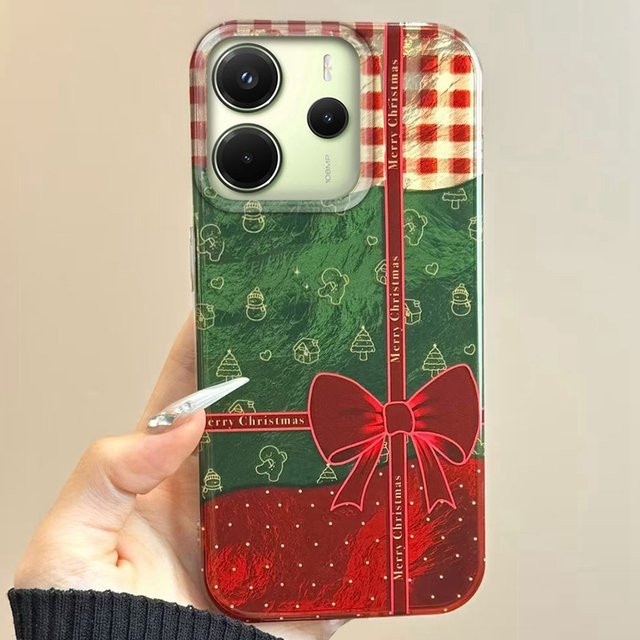 Handyhülle für Xiaomi Redmi Note Serie mit roter Schleife und kreisförmigen Punkten - Bild 1