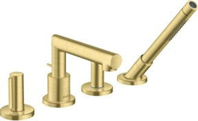 Hansgrohe Axor Uno Fertigmontageset für Badewanne mit Randarmatur und Zerogr Technologie in Brushed Brass - Bild 1