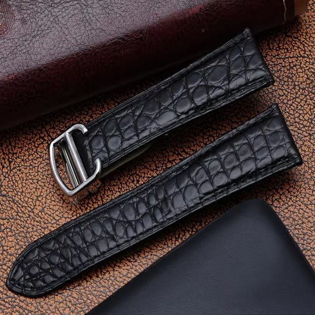 Cartier Uhrenarmband Alligatorleder, Schwarz, Unisex - Bild 1