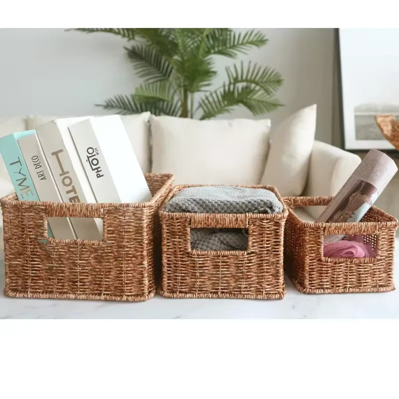 Aufbewahrungskorb aus Kunststoff in Rattan-Optik, braun, B/T/H: 27,0 x 17,0 x 14,0 cm - Bild 2