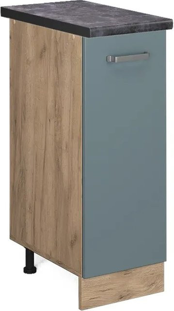 Vicco Apothekerschrank R-Line modern in Blau-Grau/Anthrazit und Eiche mit Scharniertüren - Bild 1