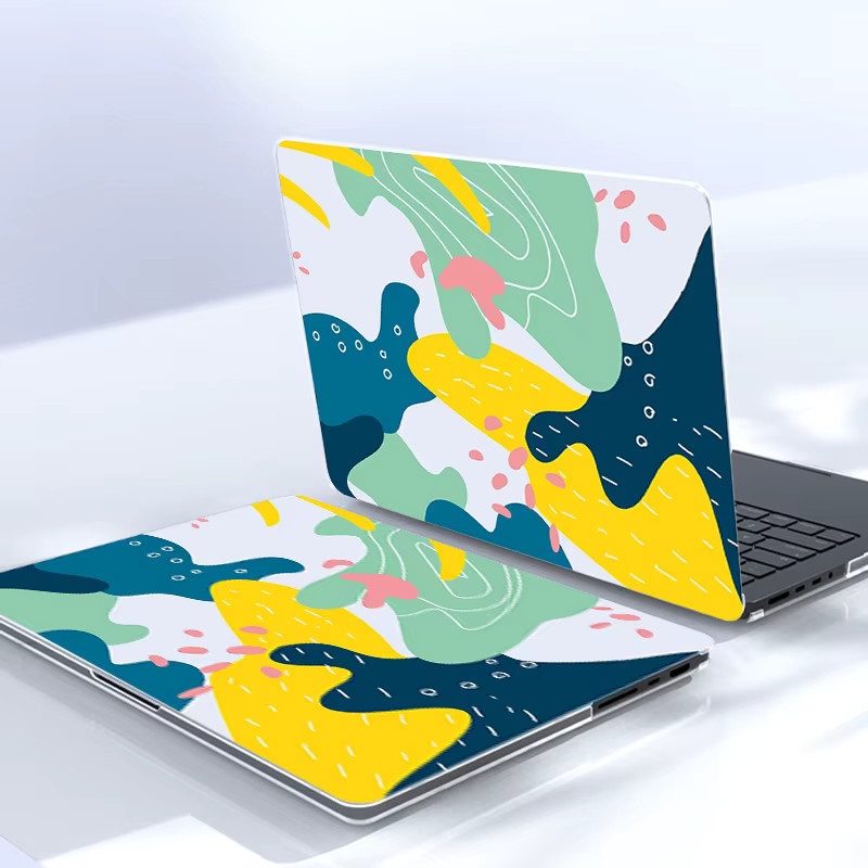 FocusOnPC Hartschalenhülle mit abstraktem Aufdruck für MacBook Air und Pro (13, 14, 15, 16 Zoll), kratzfeste Laptop-Schutzhülle, transparent/multicolour - Bild 2
