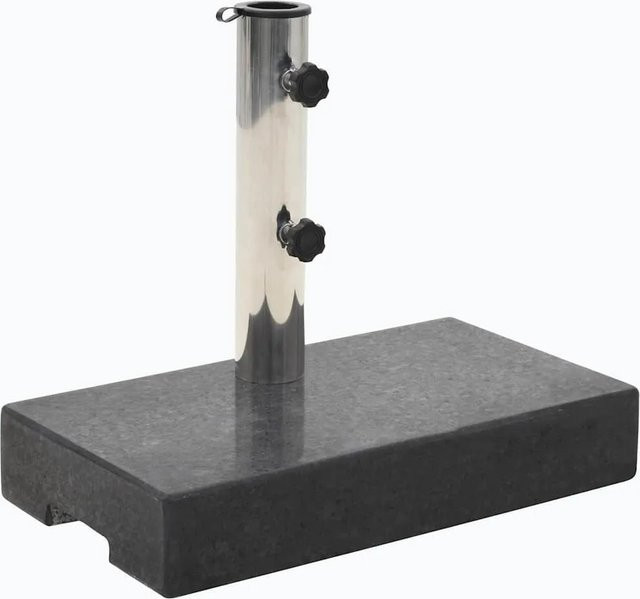 vidaXL Sonnenschirmständer aus Granit und Edelstahl, Rechteckig, Schwarz, 25 kg - Bild 1
