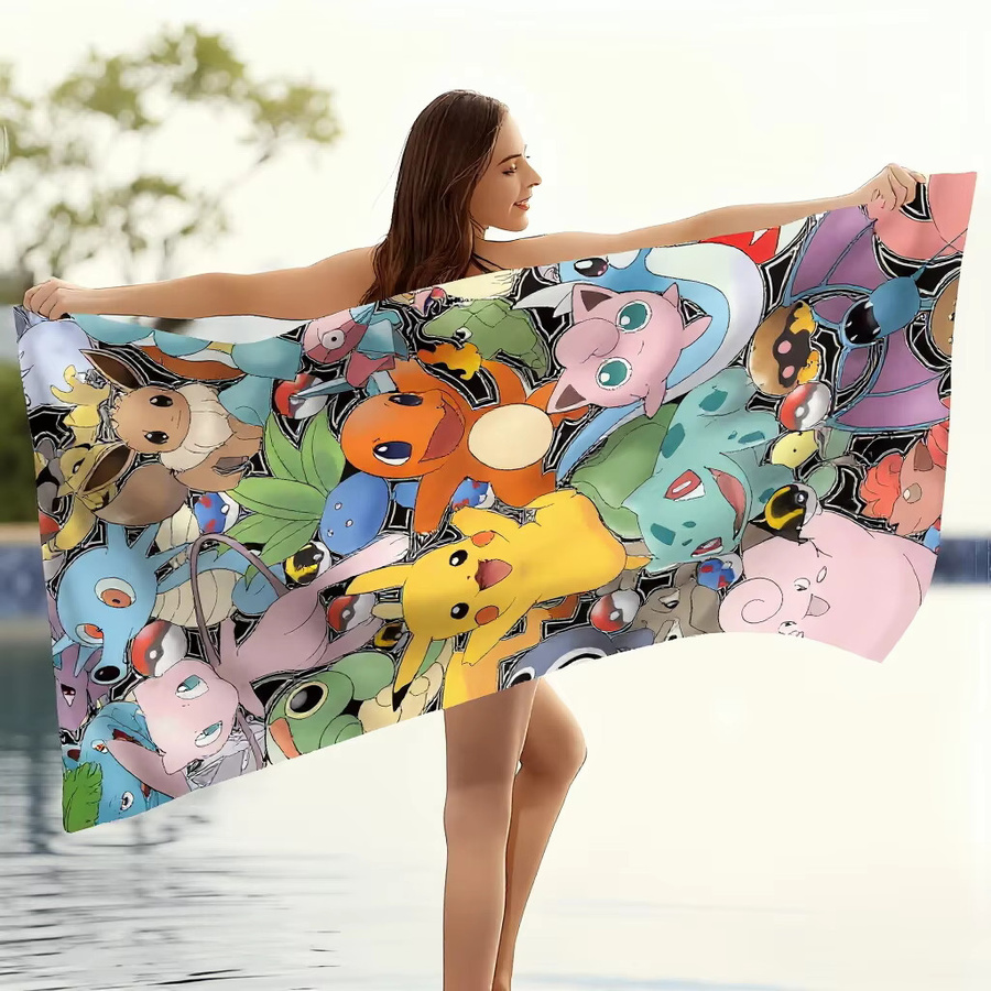 Potdemiel Pokémon All-Star Strandtuch aus Mikrofaser mit Pikachu und Freunden, Multicolour, B/H: 60 x 40 cm - Bild 4
