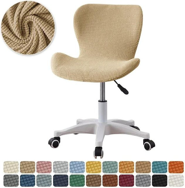 Elastischer Polarfleece Stuhlbezug in Beige für gebogene Esszimmerstühle von Household supplies MH - Bild 1