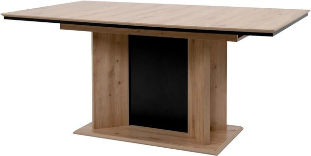 Furn.Design Esstisch Varese aus Eiche und Schwarz, ausziehbar, B/T: 160 bis 200 x 90 cm - Bild 1