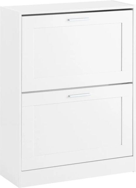 SoBuy Schuhkipper FSR137-W Schuhschrank mit 2 Klappen für Diele und Flur, Weiß, B/T/H: 60 x 25 x 80 cm - Bild 1