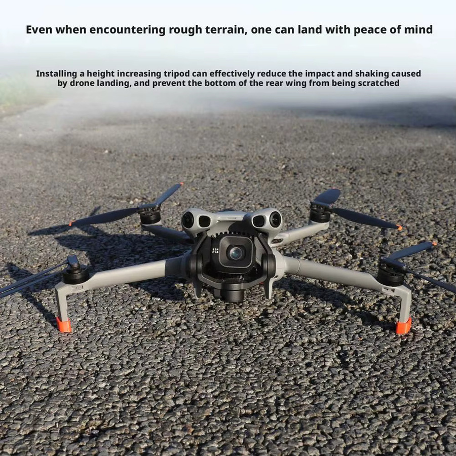 DJI Mini 5 Pro Zubehör: Höhenstehendes und faltbares Fahrwerk in Orange als Schutzhalterung und Drohnenständer - Bild 4
