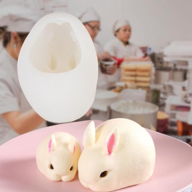 Silikonform Hase 3D für Seife, Resin oder Schokolade von mfySpace in Grau und Transparent - Bild 1