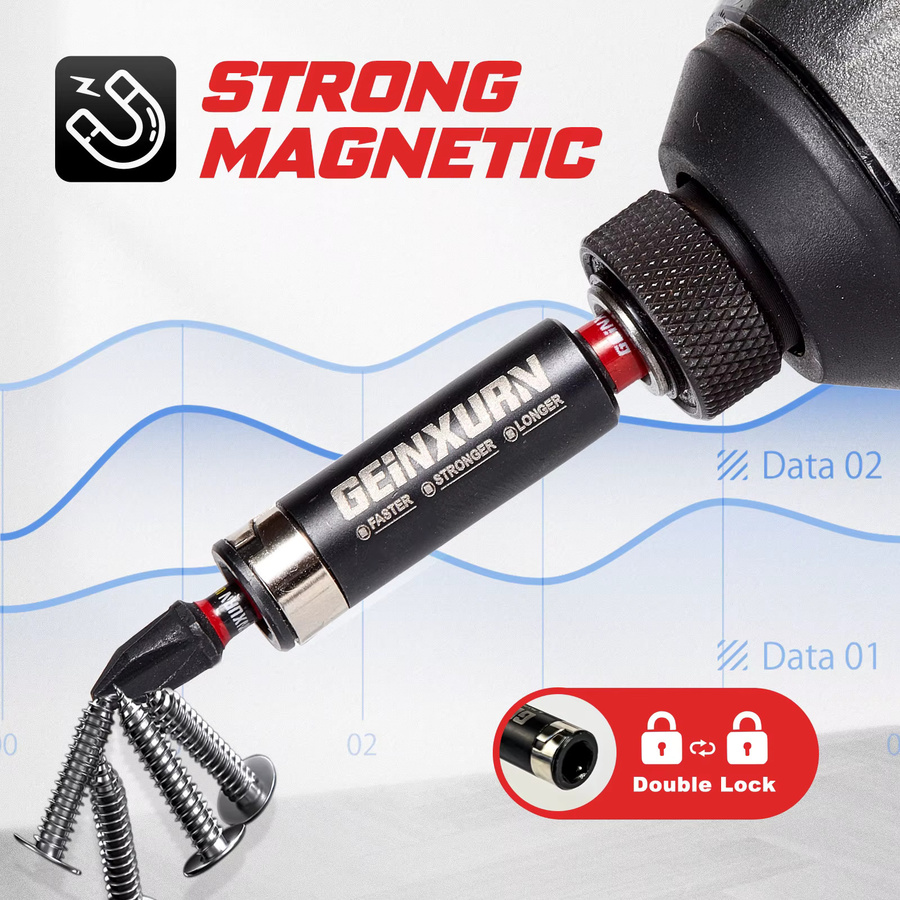 Geinxurn 42-teiliges Schlag-Magnet-Mischschraubendreher-Bit-Set aus S2-Stahl mit Basis und Magnetiseur/Demagnetisierer - Bild 5