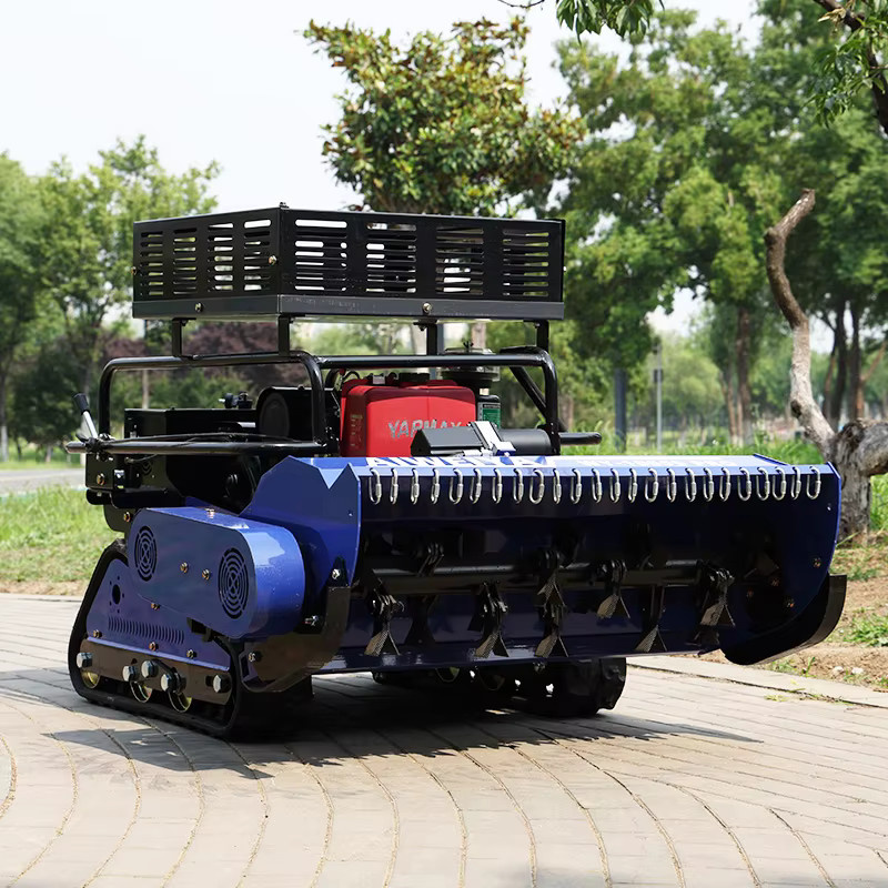AIWEIYA Geländegängiger Roboter-Rasenmäher mit Raupenantrieb und 4-Takt-Benzinmotor in Blau - Bild 4