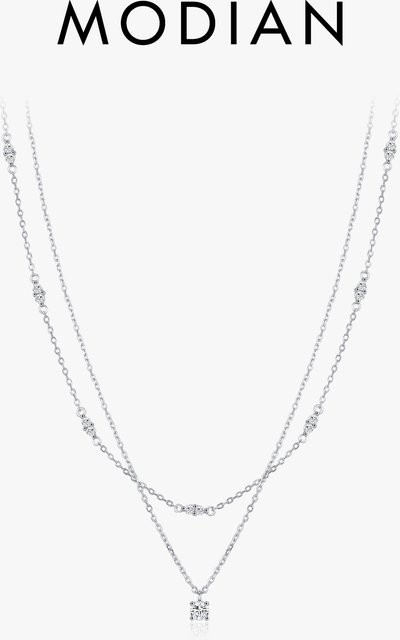 MODIAN Halskette mit Anhänger, 925 Silber, Moissanit, Damen - Bild 1