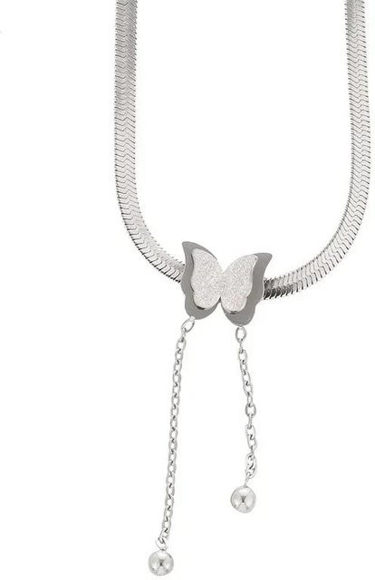 Halskette Vintage Schmetterling, Edelstahl, Gold, Damen - Bild 1