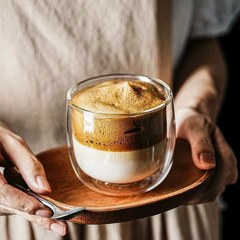 YWDL Glas-Kaffeebecher aus hitzebeständigem Hochborosilikatglas, transparent, 300 ml - Bild 5
