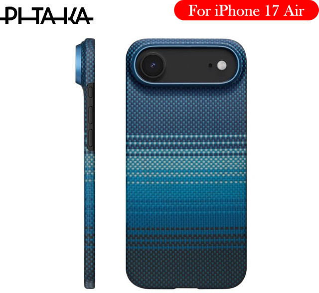 PITAKA Kevlar Wireless Charging Back Cover Case für iPhone 17 Air in Blau - Bild 1