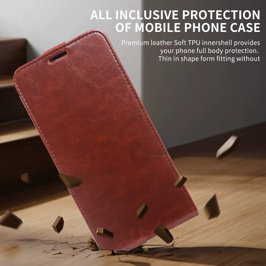 YINGHUI Vertikale Business Leder-Handyhülle für Samsung Galaxy S26 S25 S24 S23 S22 S21 S20 Ultra Plus FE Note 20 in Braun - Bild 2
