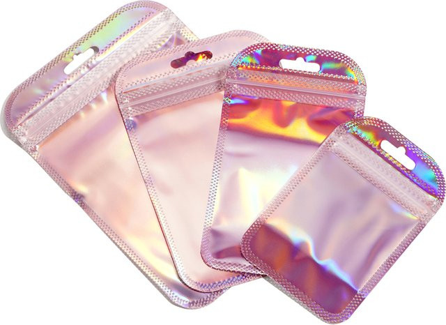 St.kunkka 50 Stück selbstdichtende Laser-Plastiktüten in Transparent und Multicolour für Schmuck und Geschenke mit Sichtfenster - Bild 1