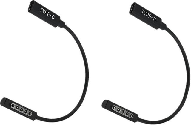USB-C-PD-Ladekabel als Netzteil-Adapter-Konverter für Microsoft Surface Pro 1/2 Tablet, Schwarz - Bild 1