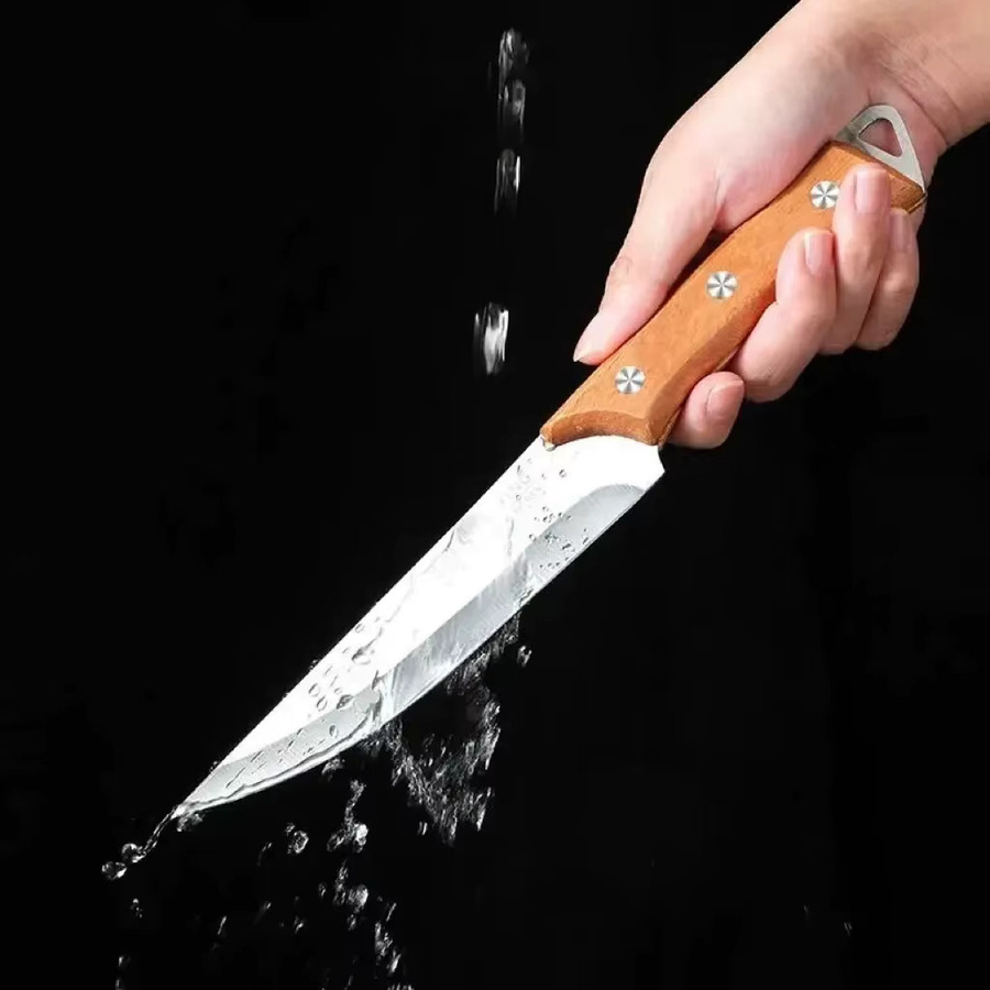SHENJIU Paring Knife aus Edelstahl und Holz mit Messerschutz für Fleisch und Obst - Bild 2