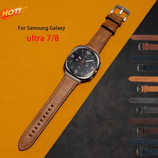 OAKCHARM Leder-Silikon-Hybridarmband für Samsung Galaxy Ultra 7 47 mm, Unisex - Bild 1