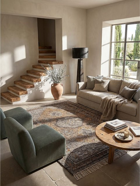 Flachgewebe-Teppich Orient Kadima Design in Beige mit Ornament-Muster, B/T: 140 x 200 cm - Bild 1