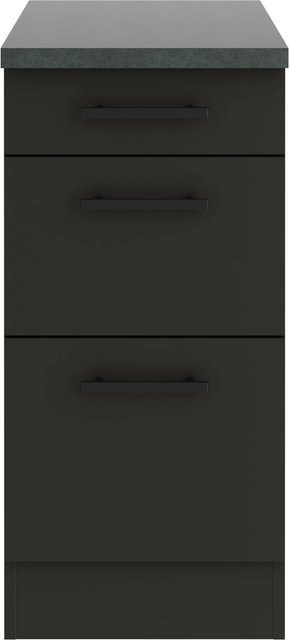 OPTIFIT Madrid420 Küchen-Unterschrank in Anthrazit Matt mit modernem Design aus melaminbeschichteter Qualitätsspanplatte, Breite: 40 cm - Bild 1
