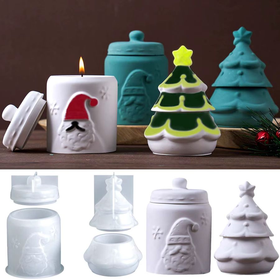 UDOCOOL DIY Glasform für Weihnachtsmann und Weihnachtsbaum aus Gips oder Harz zur Herstellung von handgemachtem Weihnachtsschmuck - Bild 4