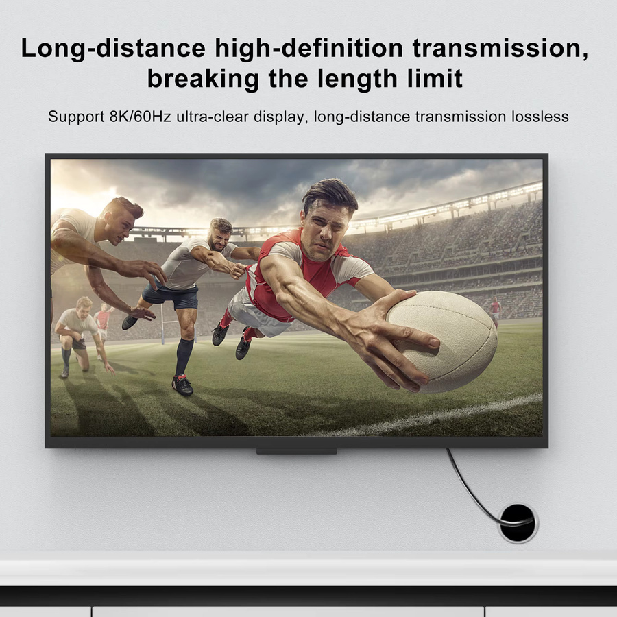 LMCNZZ Glasfaser HDMI Kabel Micro-HDMI auf Typ A, 8K @ 60Hz, 4K @ 120Hz, 48 Gbit/s, Schwarz - Bild 5