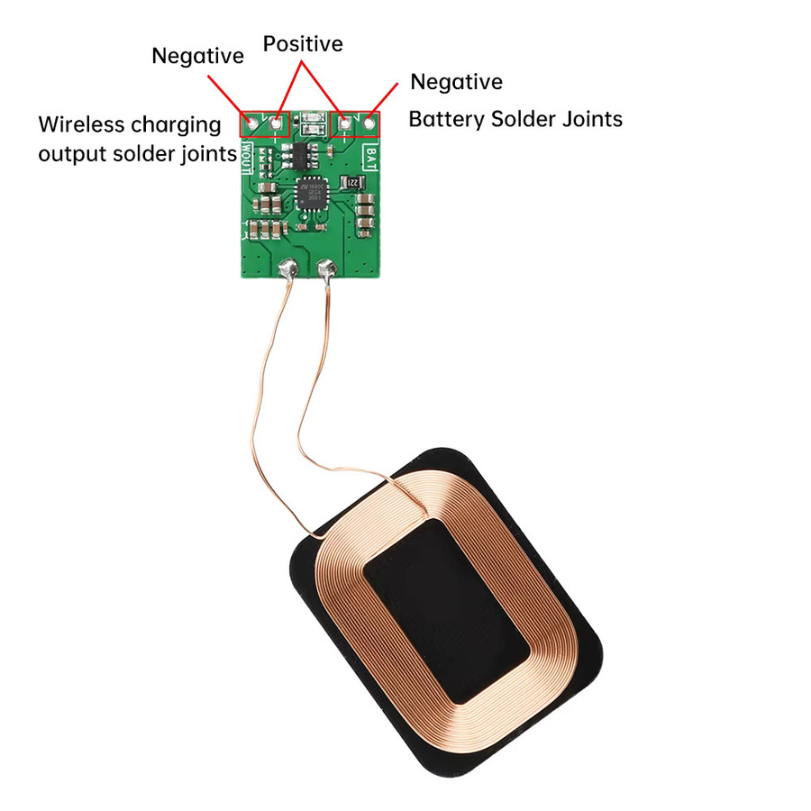 diymore 5W Drahtloses Ladeempfängermodul 5V 1A mit kleiner Spule für Lithiumbatterien - Bild 2